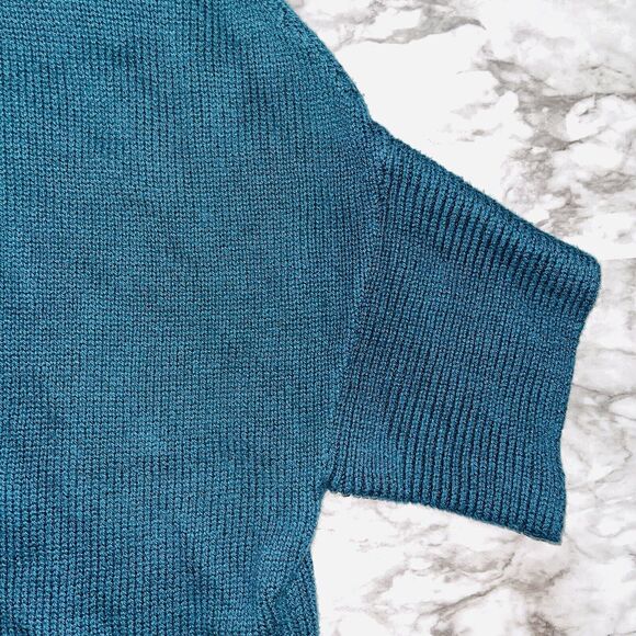 CABI Fold Over Cowl Neck Sweater Dolman Sleeves Knit Relaxed Green Women Sm - Picture 3 of 6